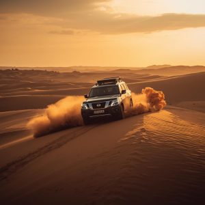 evening desert safari Dubai with dune bashing and BBQ dinner